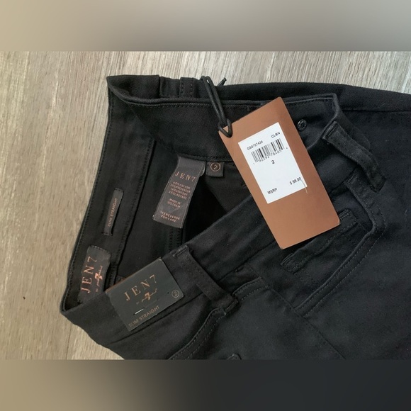 NWT 7 For All Mankind Jen7 Skinny Jeans Slim Straight Black New Size 27 Size 2 - Picture 6 of 9
